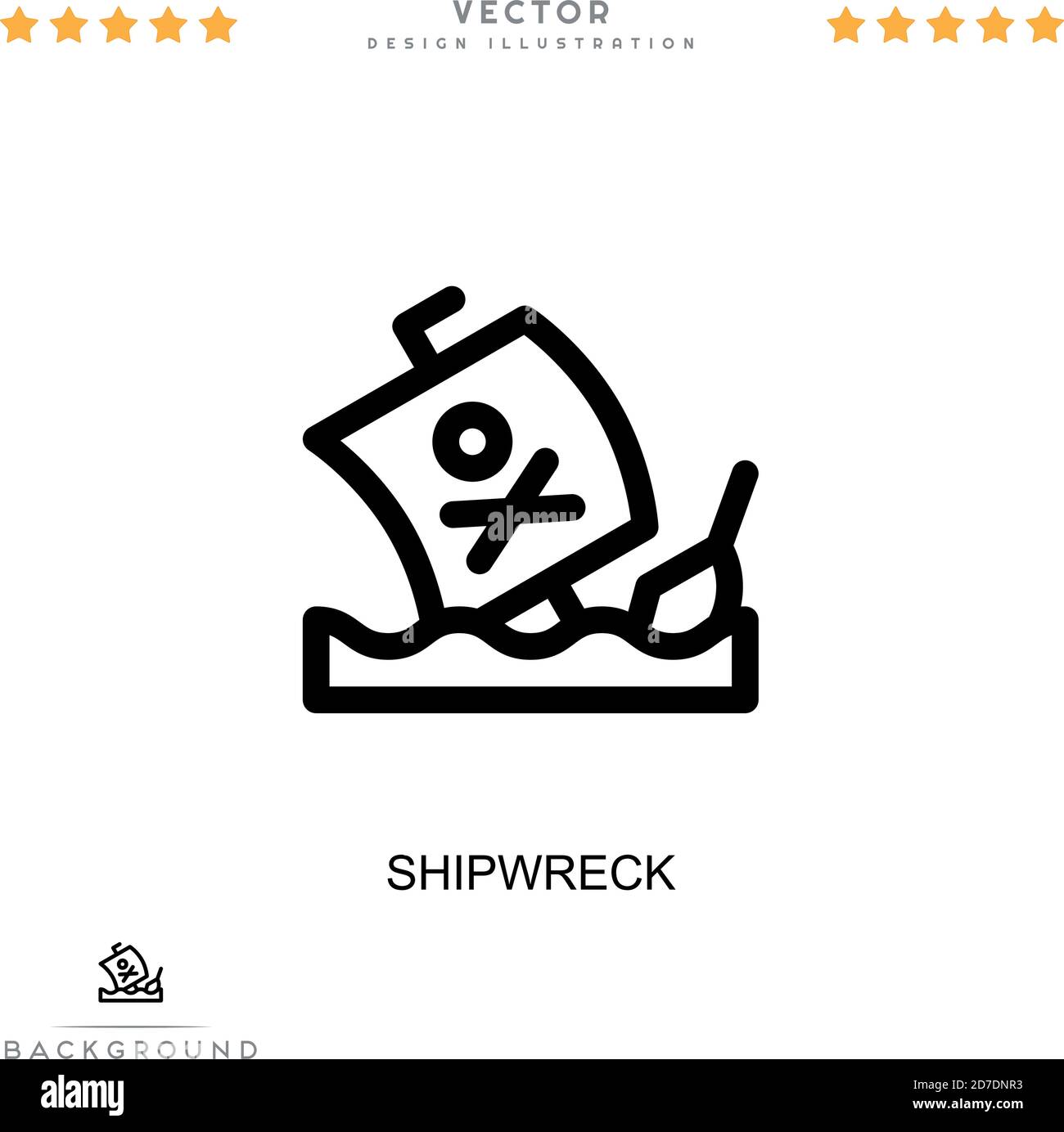 Symbol für Schiffbruch. Einfaches Element aus der digitalen Störungs-Sammlung. Line Shipwreck Symbol für Vorlagen, Infografiken und mehr Stock Vektor