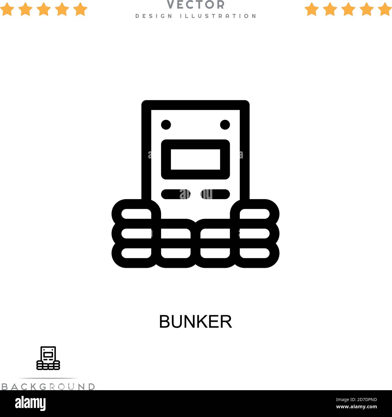 Bunker-Symbol. Einfaches Element aus der digitalen Störungs-Sammlung. Linienbunker-Symbol für Vorlagen, Infografiken und mehr Stock Vektor