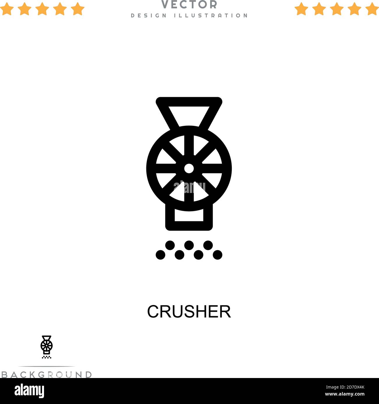 Brecher-Symbol. Einfaches Element aus der digitalen Störungs-Sammlung. Line Crusher Icon für Vorlagen, Infografiken und mehr Stock Vektor