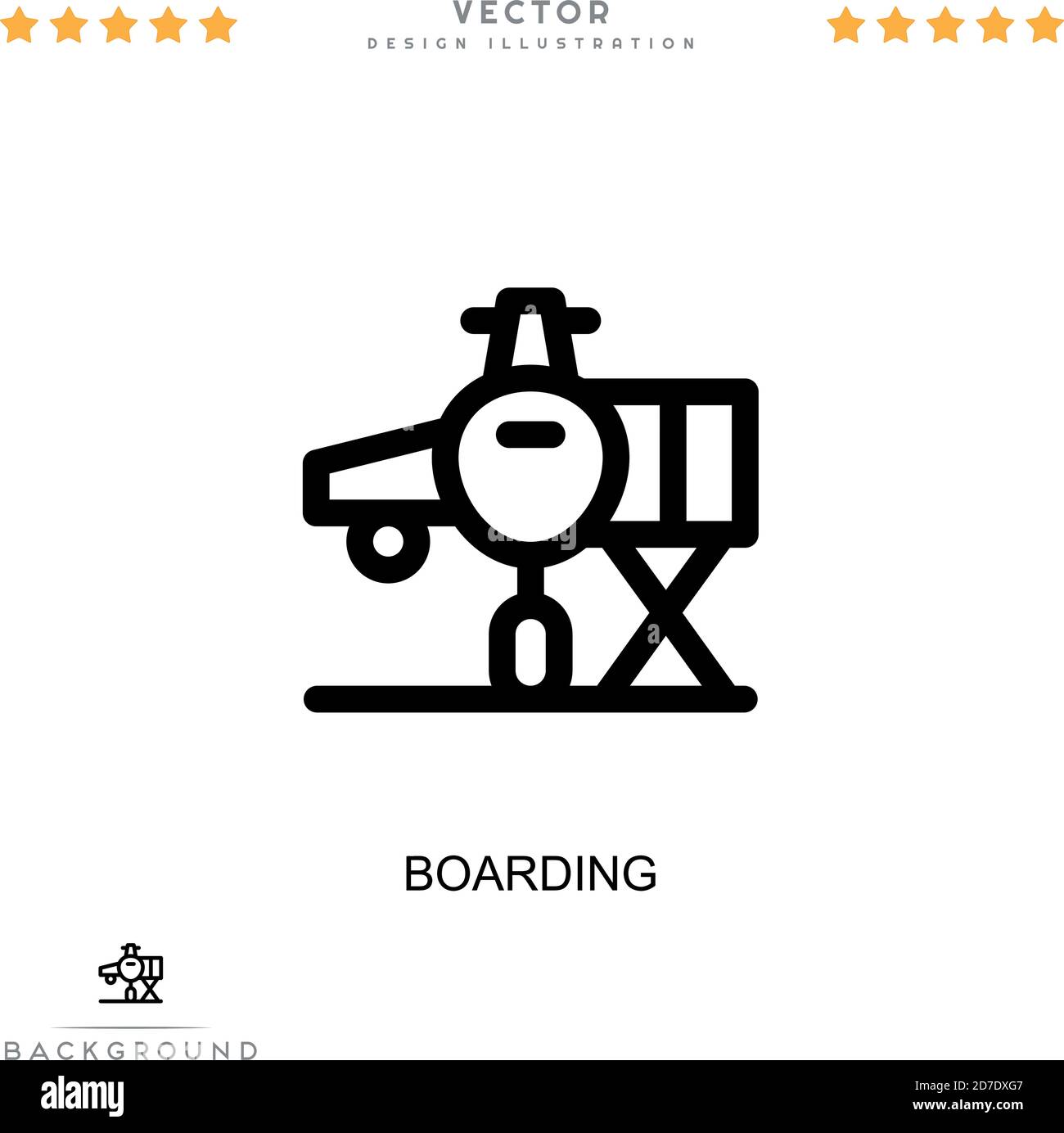 Boarding-Symbol. Einfaches Element aus der digitalen Störungs-Sammlung. Line Boarding Symbol für Vorlagen, Infografiken und mehr Stock Vektor