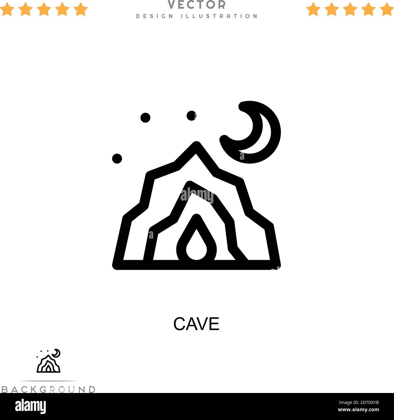 Höhlensymbol. Einfaches Element aus der digitalen Störungs-Sammlung. Line Cave Symbol für Vorlagen, Infografiken und mehr Stock Vektor