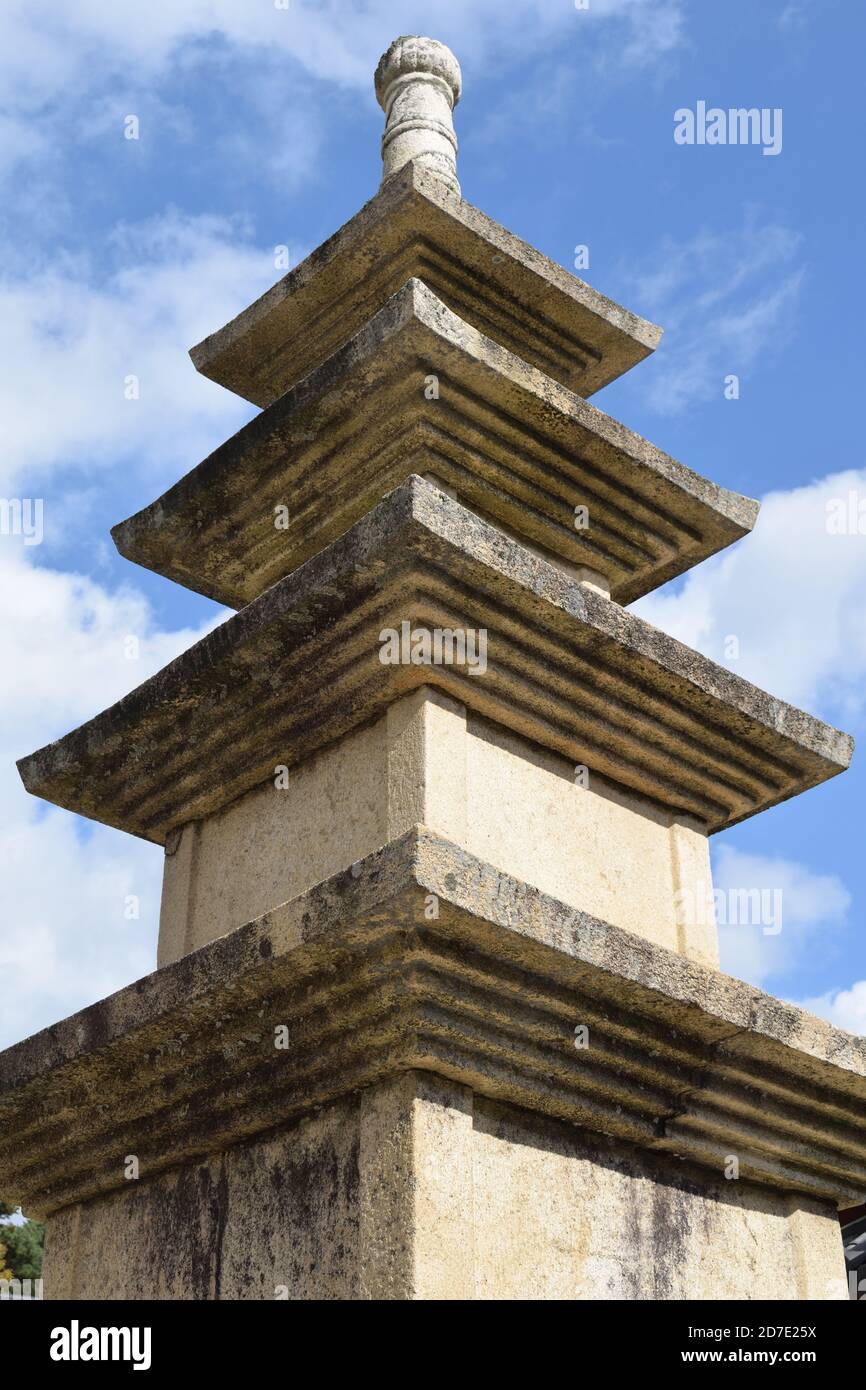 Steinpagode am Tongdosa Tempel in der Nähe von Yangsan, Süd-Gyeongsang Provinz, Korea Stockfoto