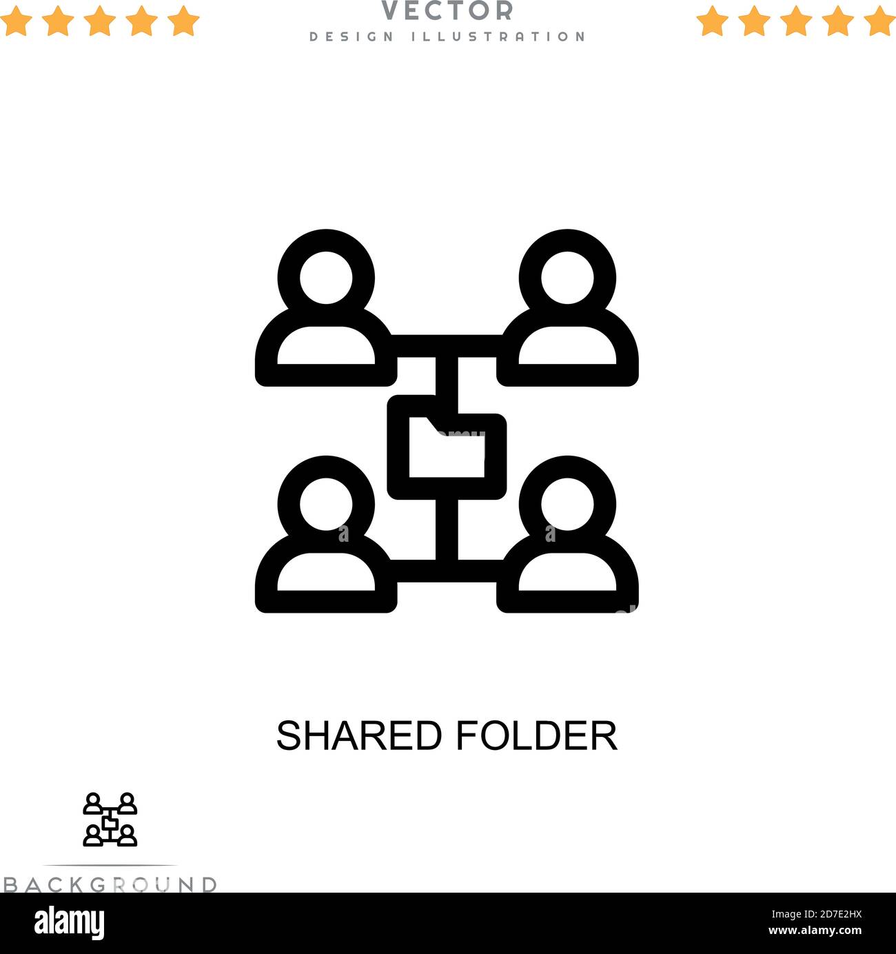 Symbol für freigegebenen Ordner. Einfaches Element aus der digitalen Störungs-Sammlung. Symbol für freigegebene Ordner für Vorlagen, Infografiken und mehr Stock Vektor