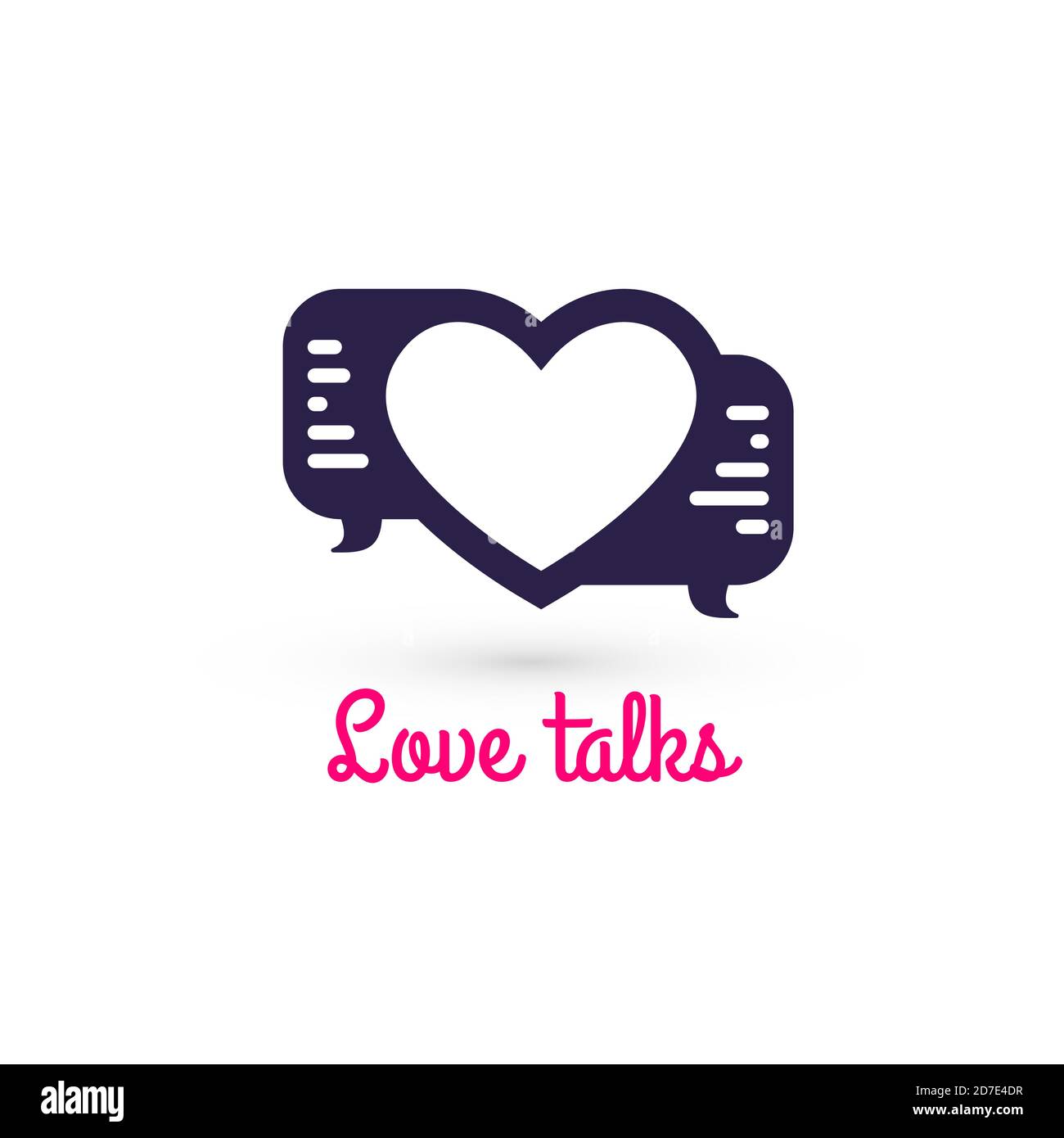 Love Talk Chat Dating, Herzform in Message Bubble Stock Vektor