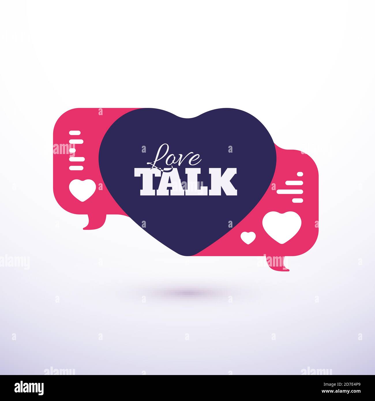 Love Talk Chat Dating, Herzform in Message Bubble Stock Vektor