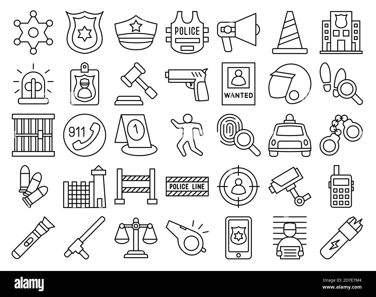 Police Line Iconset Stockfoto Police Line Iconset Stockfoto