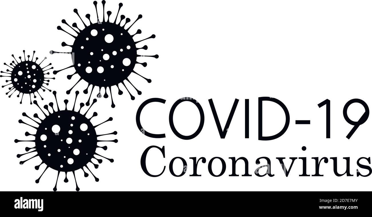 Covid-19, Coronavirus Pandemie globale Warnung, Symbol und Symbol Vektor Illustration Stock Vektor