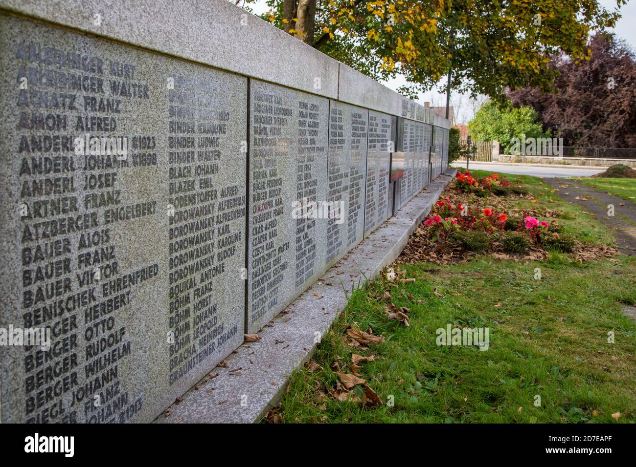 Kriegsdenkmal. Gmünd, Waldviertel, Österreich, Europa Stockfoto