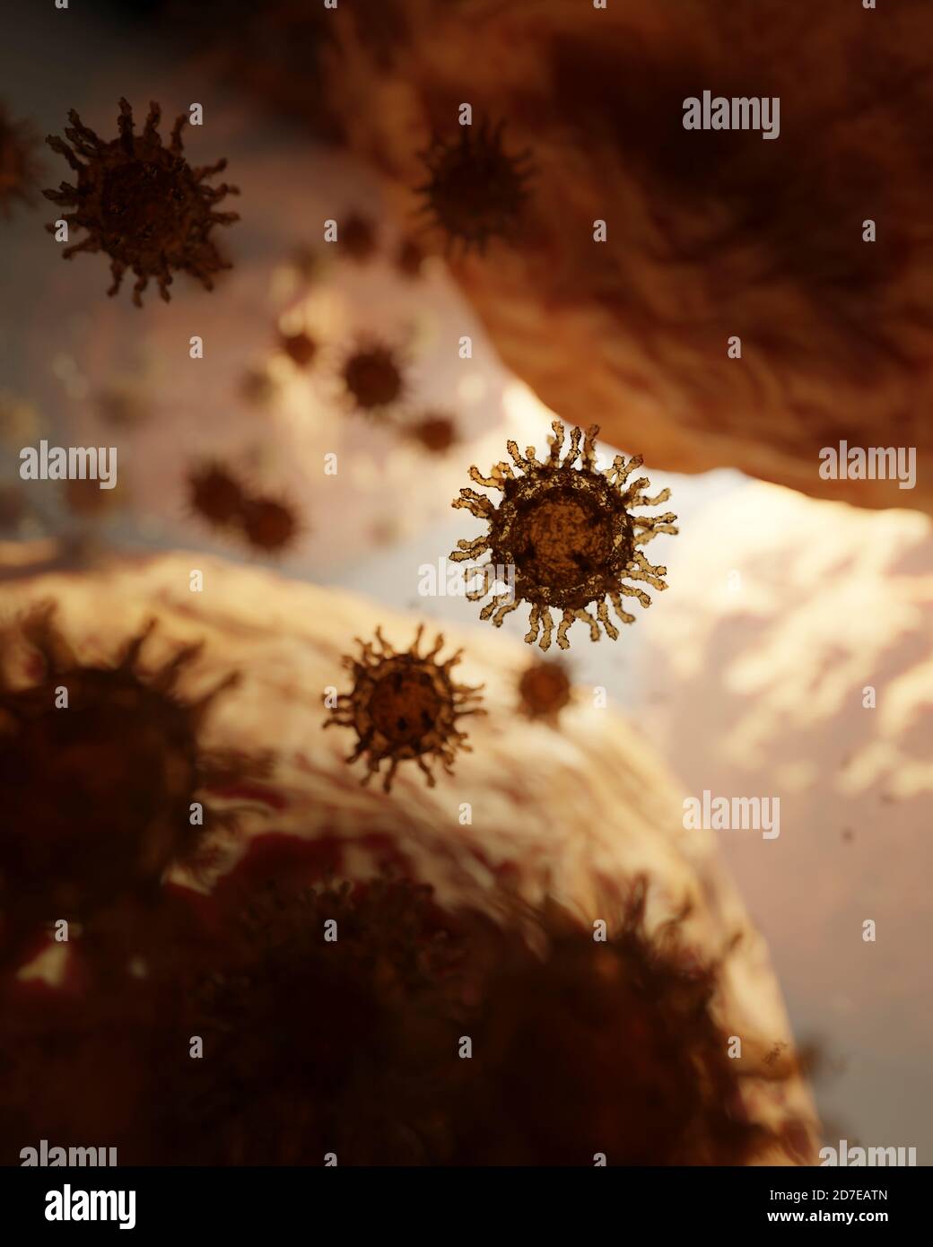 Poliovirus verursacht Polio oder Lähmung beim Menschen. Die Struktur oder Morphologie des Virusmodells ist nach echten wissenschaftlichen Strukturdaten. Ein vir Stockfoto