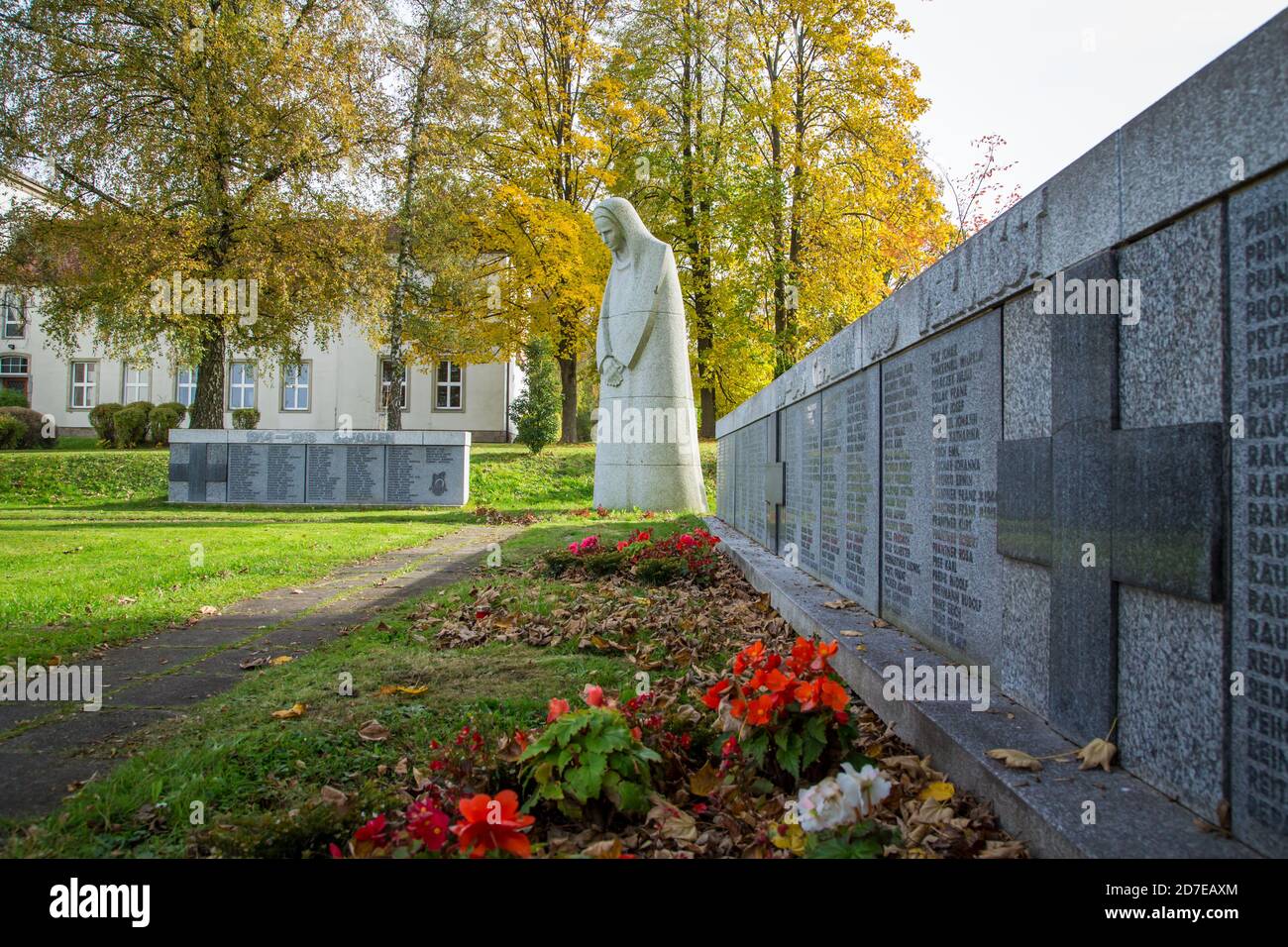 Kriegsdenkmal. Gmünd, Waldviertel, Österreich, Europa Stockfoto