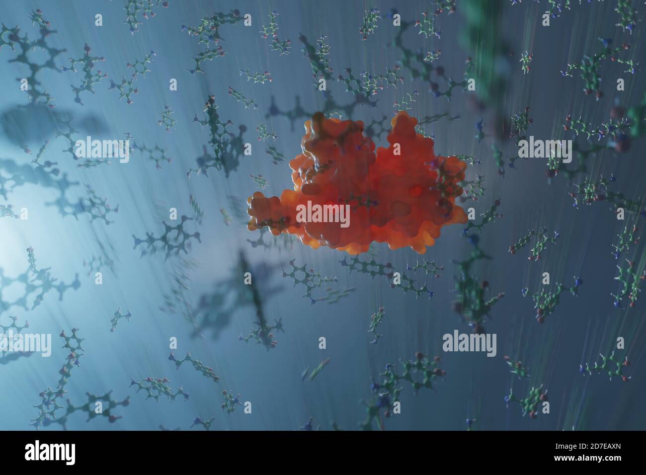 Dopamin ist ein Hormon und ein Neurotransmitter, der mehrere wichtige Rollen im Gehirn und Körper spielt. Eine Komponente von belohnungsmotiviertem Verhalten. Stockfoto