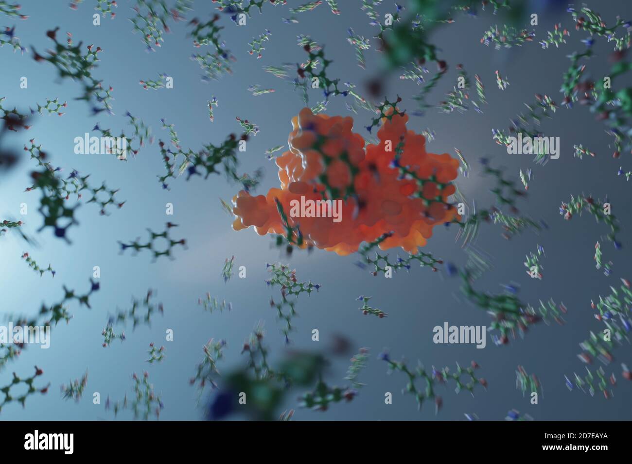 Dopamin ist ein Hormon und ein Neurotransmitter, der mehrere wichtige Rollen im Gehirn und Körper spielt. Eine Komponente von belohnungsmotiviertem Verhalten. Stockfoto