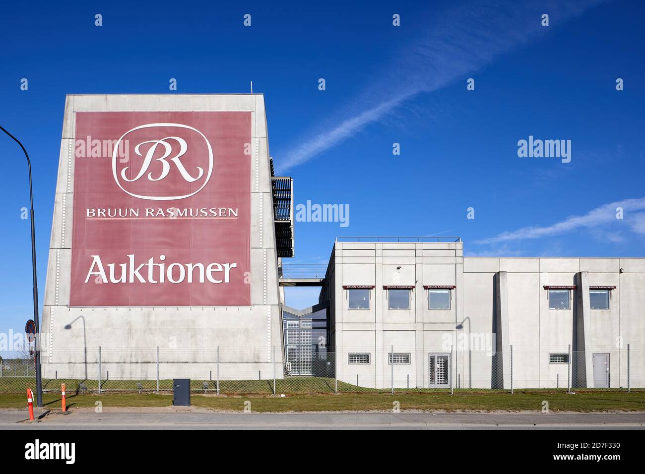 Bruun Rasmussen Kunstauktioner (Bruun Rasmussen Auctioneers), Gebäude von Kim Utzon, 2003, jetzt abgerissen; Sundkrogsgade, Kopenhagen, Dänemark Stockfoto