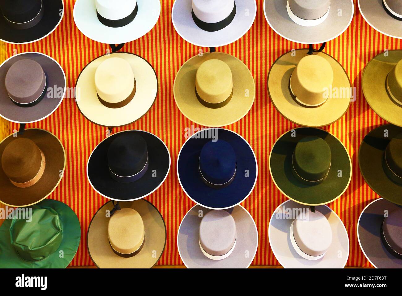Ausstellung spanischer Sombreros Stockfoto