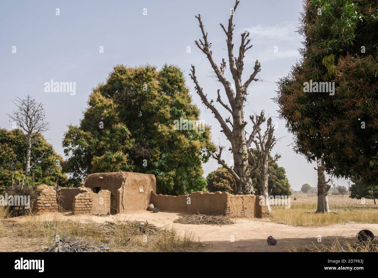 Traditionelle Häuser von Niger in Niamey, Afrika Stockfoto