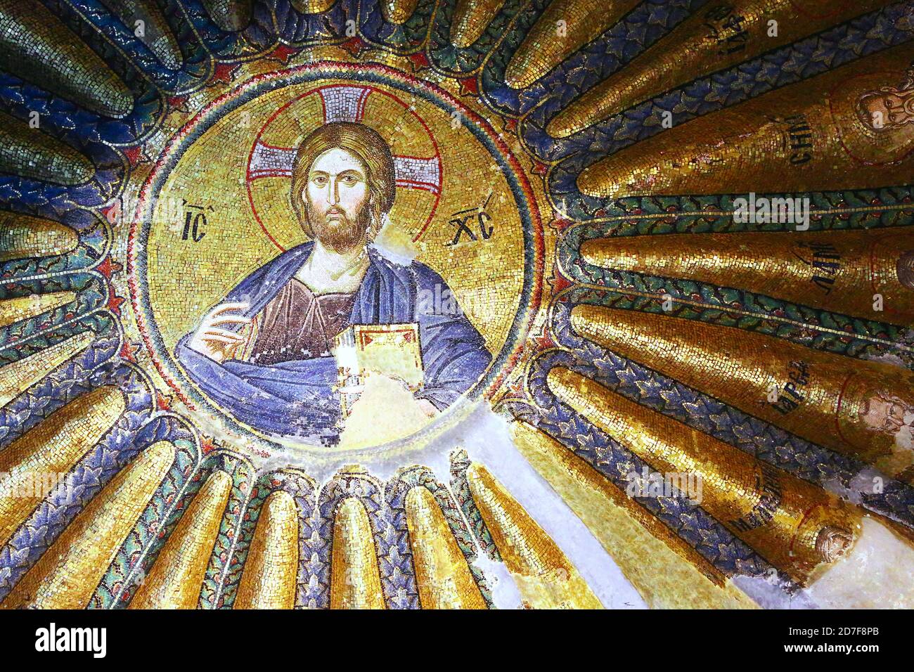 Mosaik von Jesus in der Kirche von Istanbul, Türkei Stockfoto