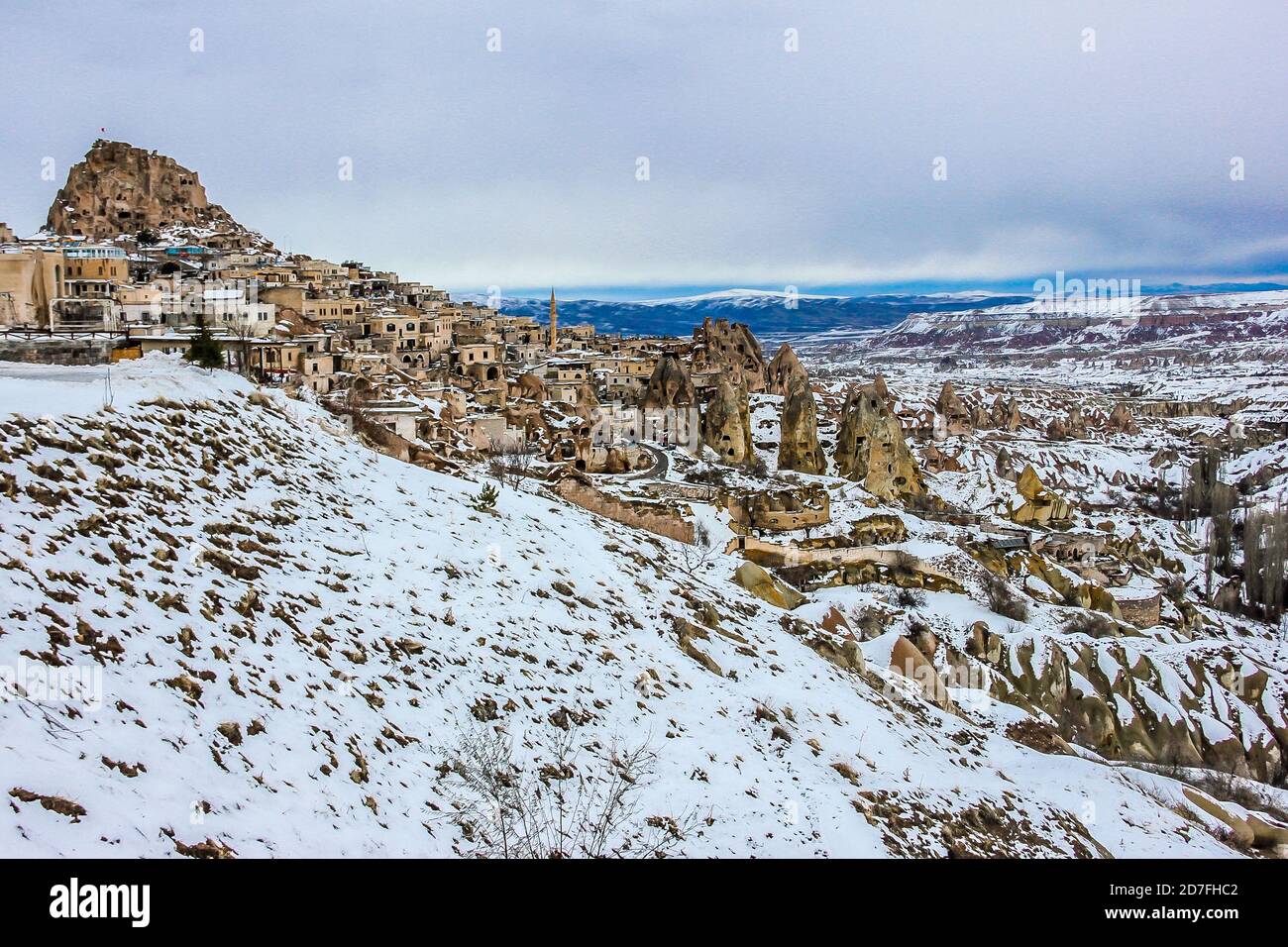 Taubental in Goreme im Winter. Kappadokien, Türkei Stockfoto