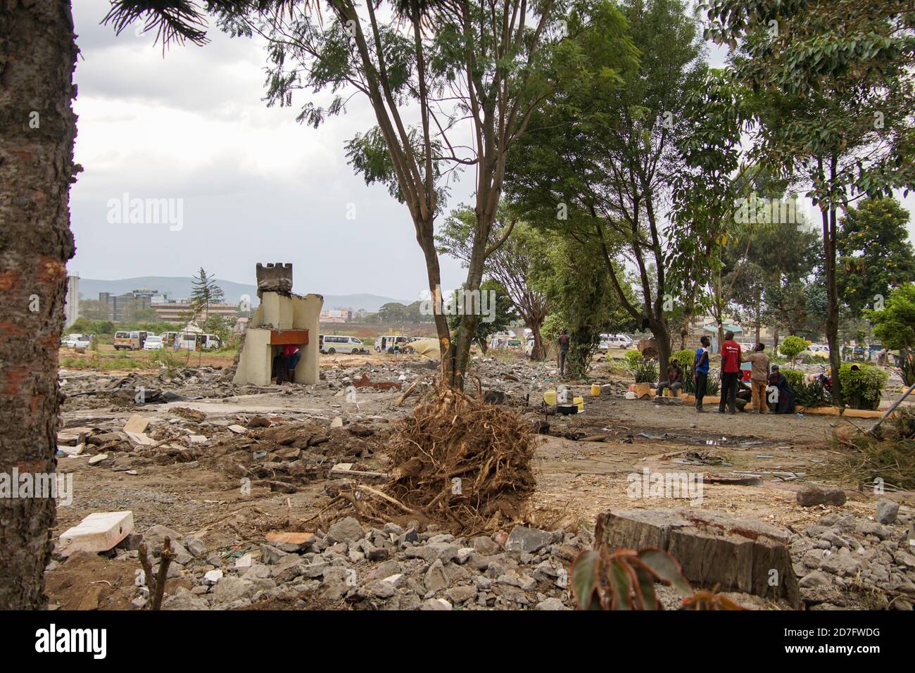 NAKURU, KENIA - 17. Okt 2020: Normaler Alltag in der Stadt Nakuru, Kenia Stockfoto