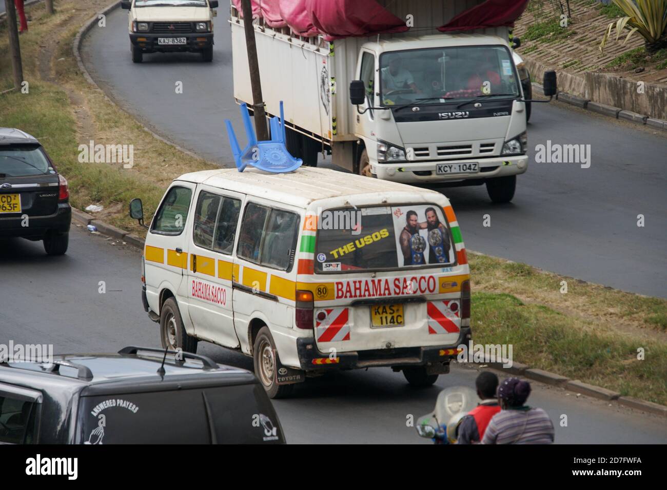 NAKURU, KENIA - 17. Okt 2020: Normaler Alltag in der Stadt Nakuru, Kenia Stockfoto