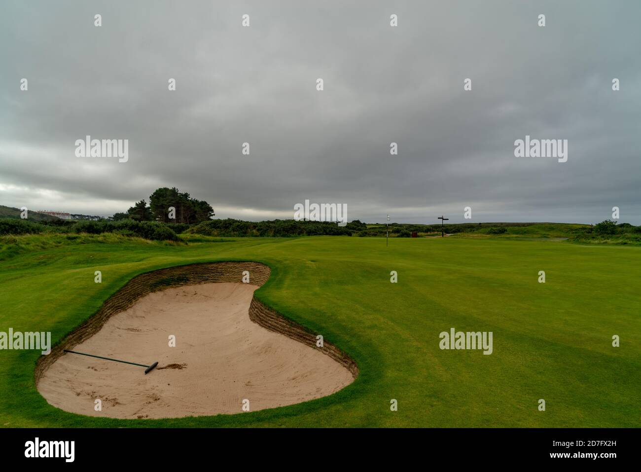 Turnberry Lighthouse in Schottland unter grauen Wolken Stockfoto