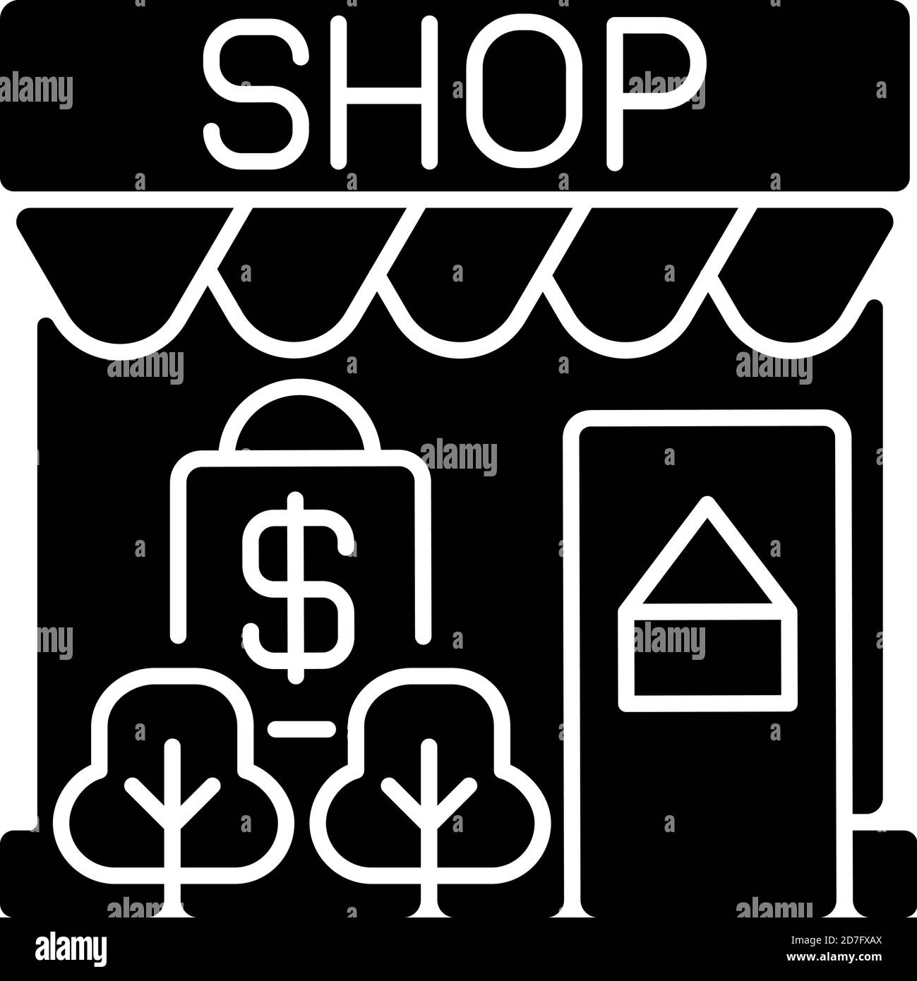 Schwarzes Glyphensymbol für den Einzelhandel Stock Vektor