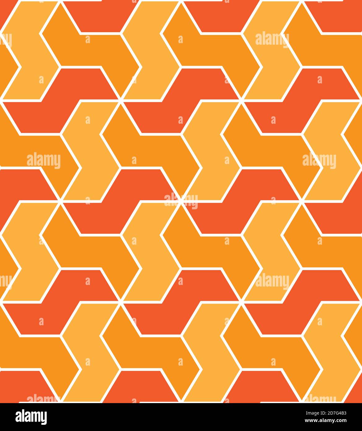 Geometrisches Nahtmuster. Mosaik von abstrakten Formen. Vektorgrafik. Stock Vektor