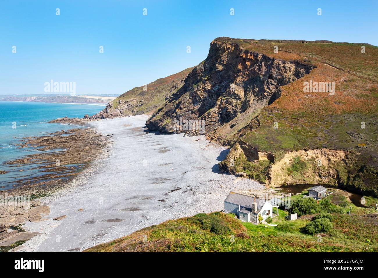 Wanson Mouth in Cornwall bei Widemouth Bay, Großbritannien. Stockfoto