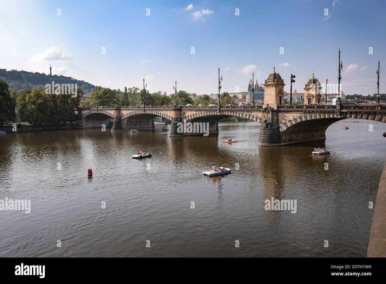 Tretboot in Prag, Tschechische Republik Stockfoto