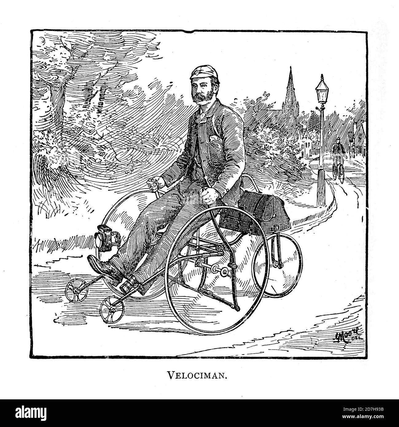 Velociman [handbetriebenes Dreirad] aus Wheels and Wheeling; ein unverzichtbares Handbuch für Radfahrer, mit über zweihundert Illustrationen von Porter, Lu Stockfoto