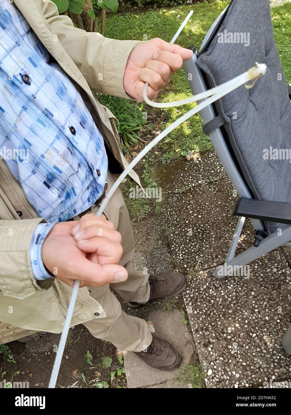 Dübeldüser, Bestimmung von Wasseradern Stockfoto