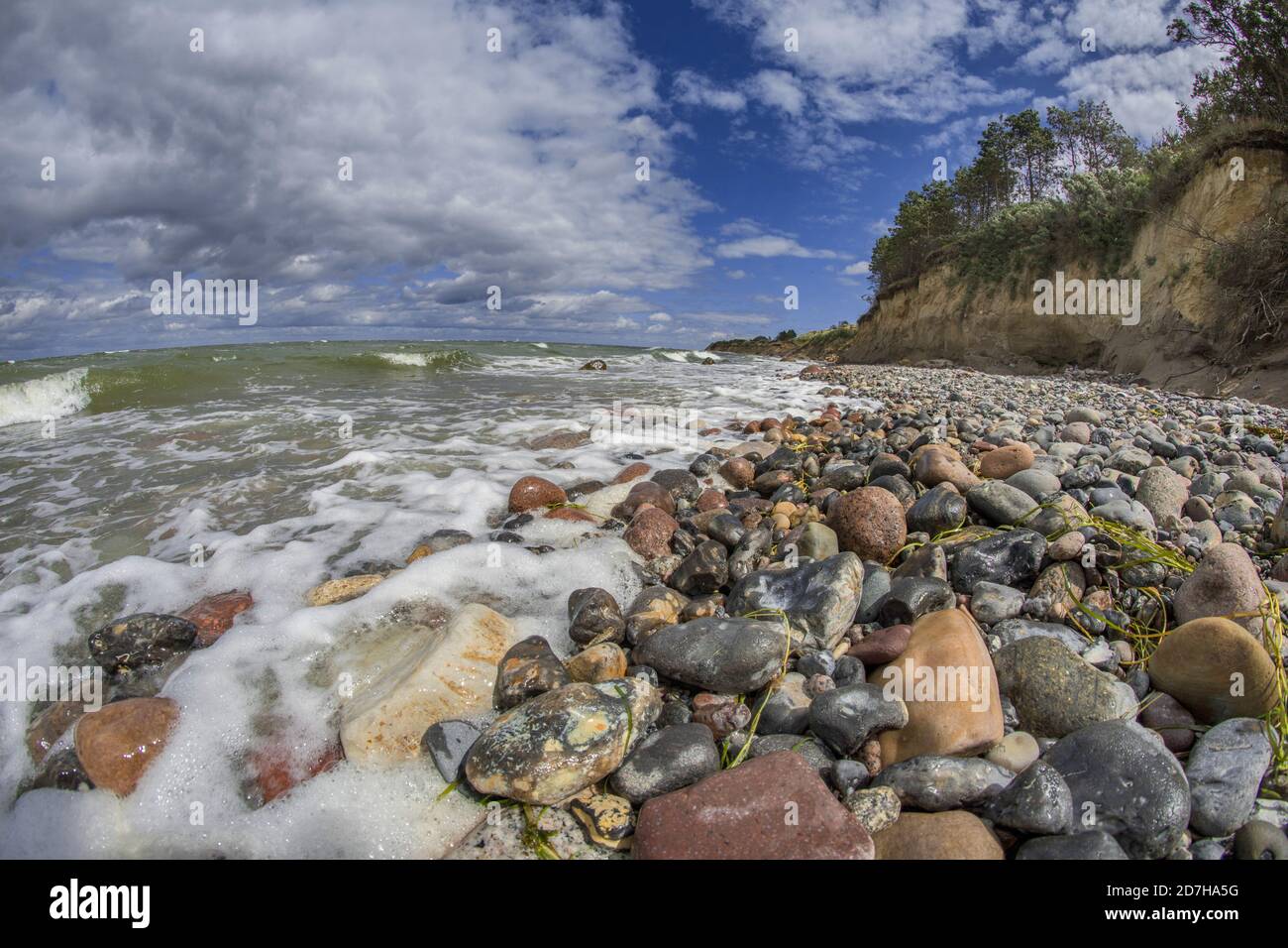 Steinige Ostseeküste, Deutschland, Mecklenburg-Vorpommern, Rügen, NSG Nordwestufer Wittow Stockfoto