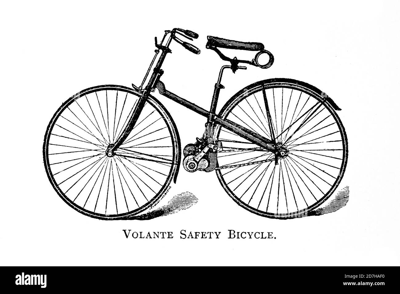Volante Safety Bicycle from Wheels and Wheeling; ein unverzichtbares Handbuch für Radfahrer, mit über zweihundert Illustrationen von Porter, Luther Henry. Stockfoto