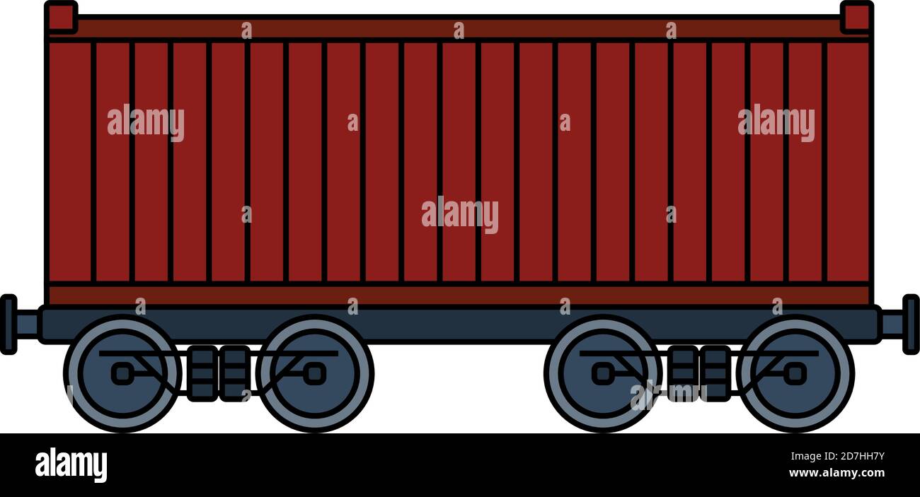Symbol „Eisenbahnfracht Container“. Bearbeitbare Kontur Mit Farbfülldesign. Vektorgrafik. Stock Vektor