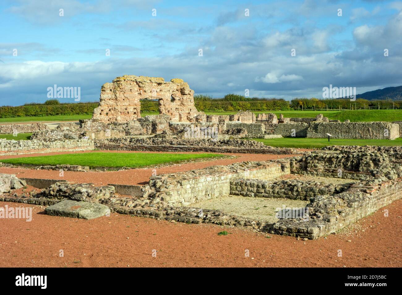 Römische Überreste von Wroxeter, Viroconium Cornoviorum, die viertgrößte Stadt in römischem Britannien, etwas außerhalb Shrewsbury in Shropshire England Stockfoto