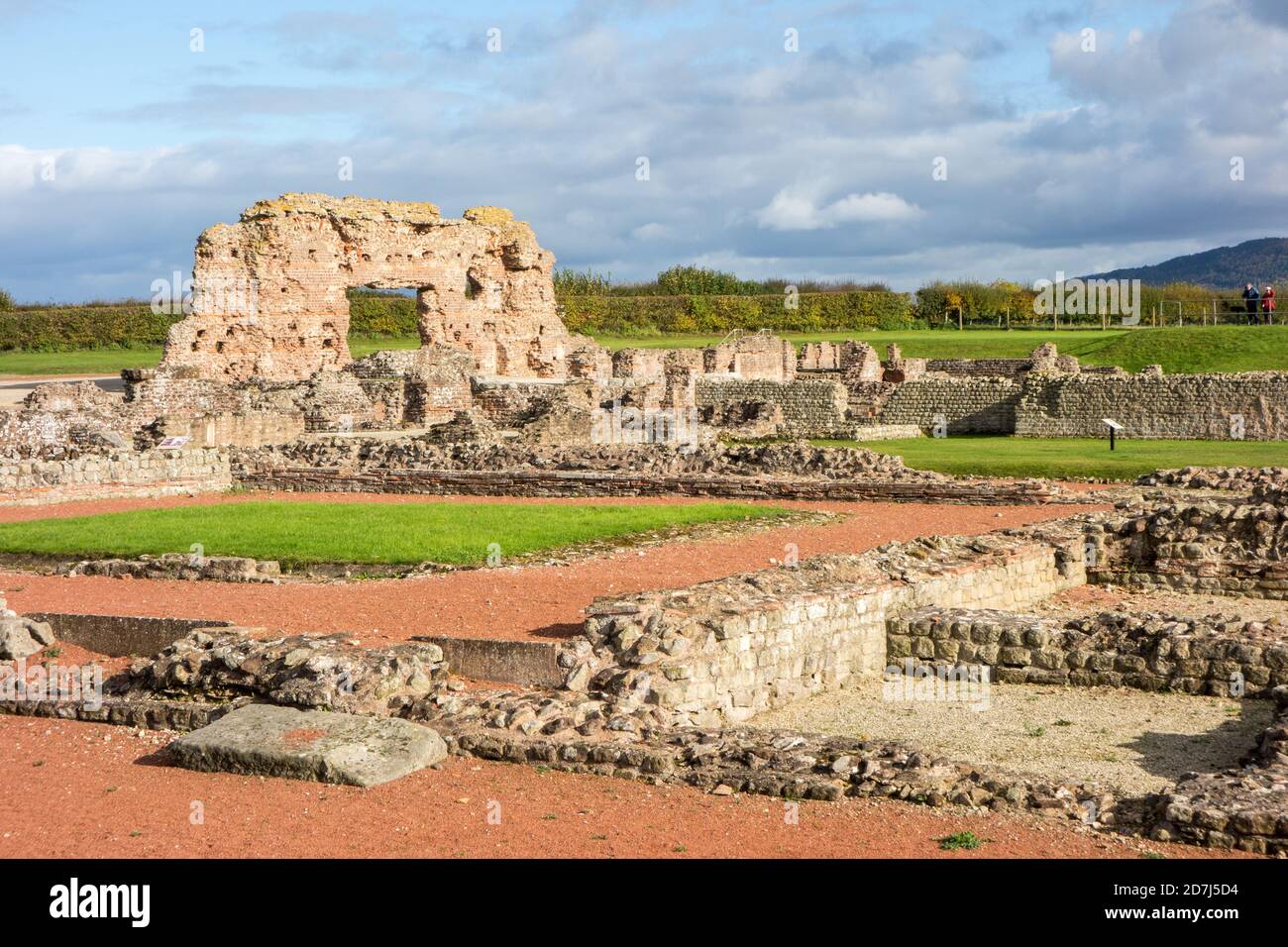 Römische Überreste von Wroxeter, Viroconium Cornoviorum, die viertgrößte Stadt in römischem Britannien, etwas außerhalb Shrewsbury in Shropshire England Stockfoto