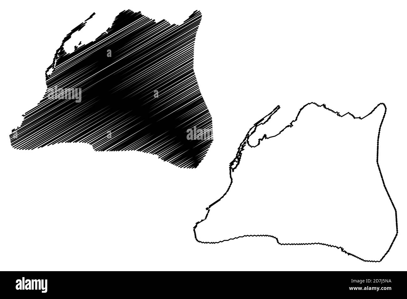 Luanda Stadt (Republik Angola, Provinz Luanda) Karte Vektorgrafik, Skizze Stadt Luanda Karte Stock Vektor