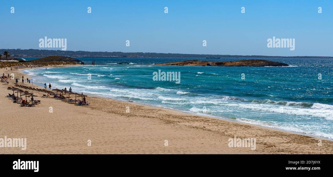 Les Illetes Formentera Insel Spanien Stockfoto