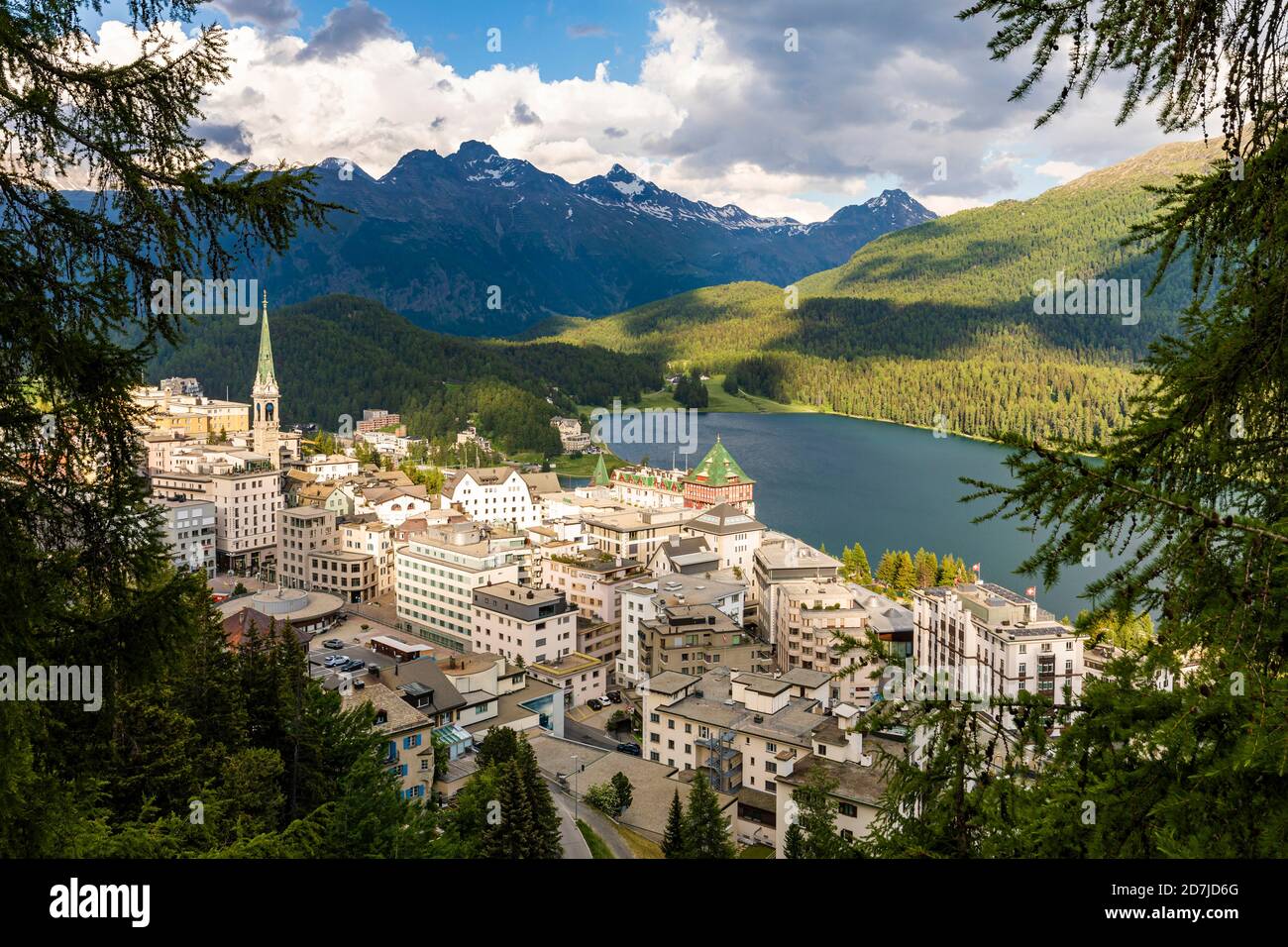 Schweiz, Kanton Graubünden, St. Moritz, Kurort im Engadiner Tal Stockfoto