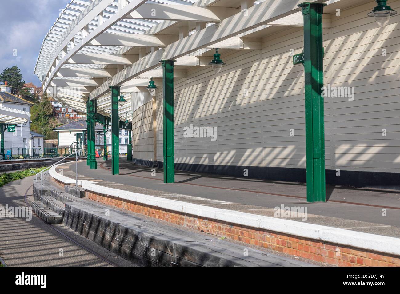 Bahnhof Folkestone Harbour Arm Stockfoto