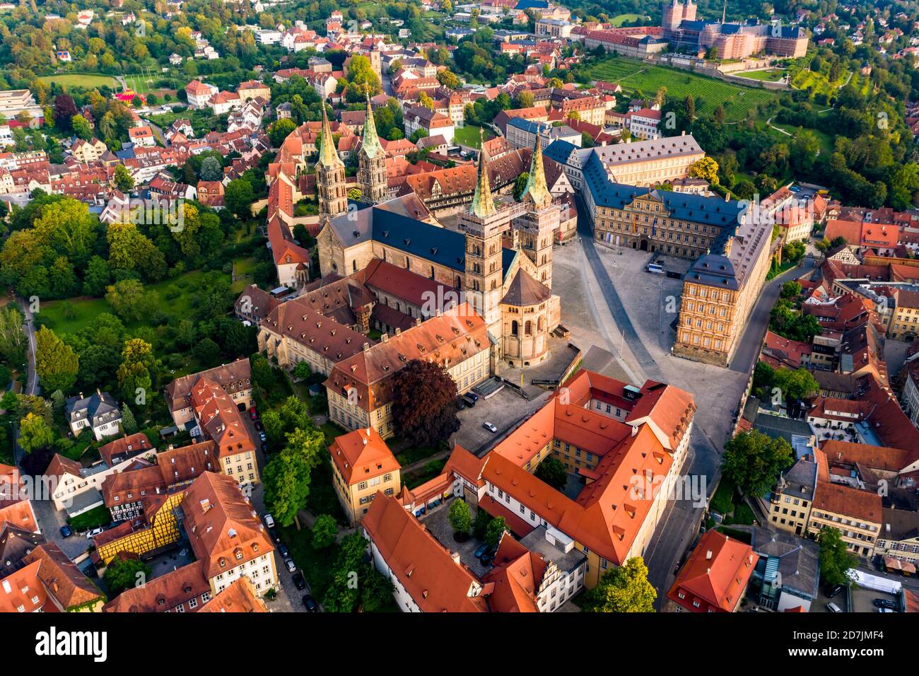 Bamberger Dom mit Stadtbild in Bamberg, Bayern, Deutschland Stockfoto