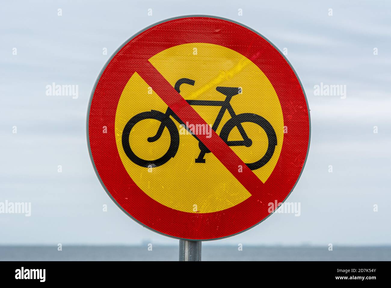 Malmö, Schweden - 13. September 2020: Ein Schild ohne Fahrräder Stockfoto