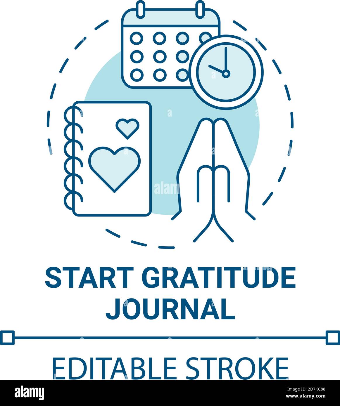 Symbol für das Konzept des Danksagung-Journals starten Stock Vektor