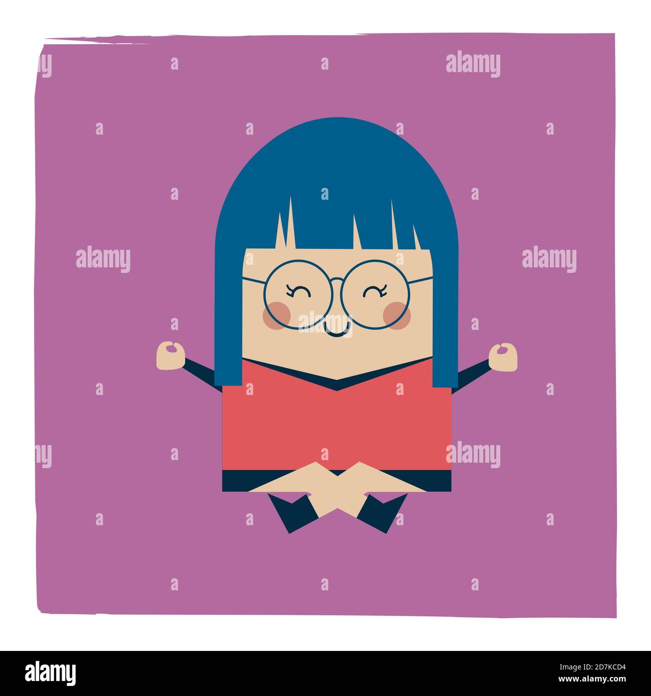 Illustration von zen Attitude Geschäftsfrau Stockfoto