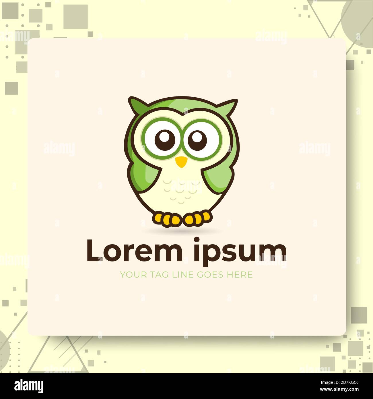 Niedliche Eule Vogel-Logo-Charakter für Bildung und Kinder-Logo vektor Stock Vektor