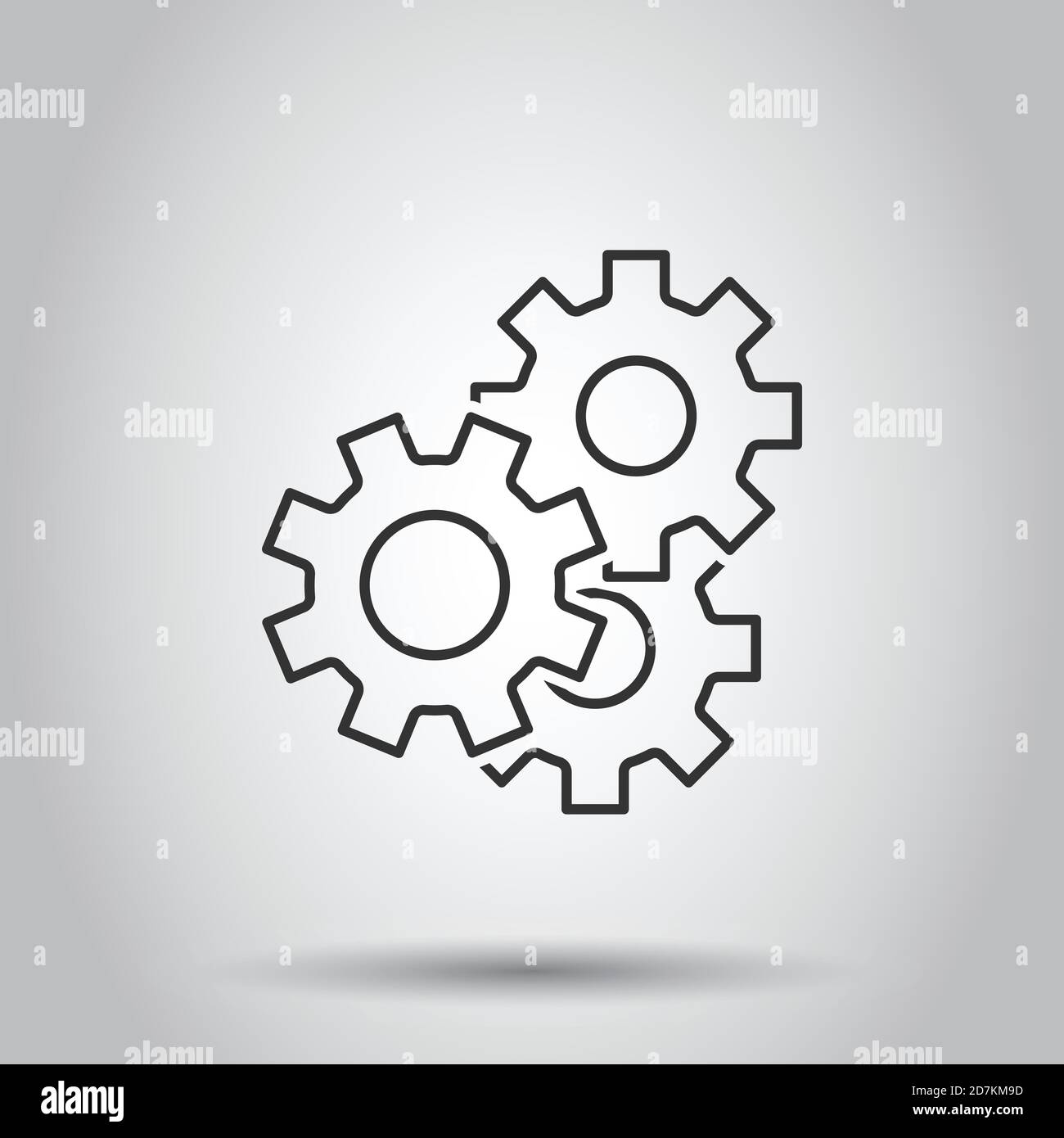 Gang vektor Icon im flachen Stil. Zahnrad Abbildung auf weißem Hintergrund isoliert. Zahnrad Zahnrad Geschäftskonzept. Stock Vektor