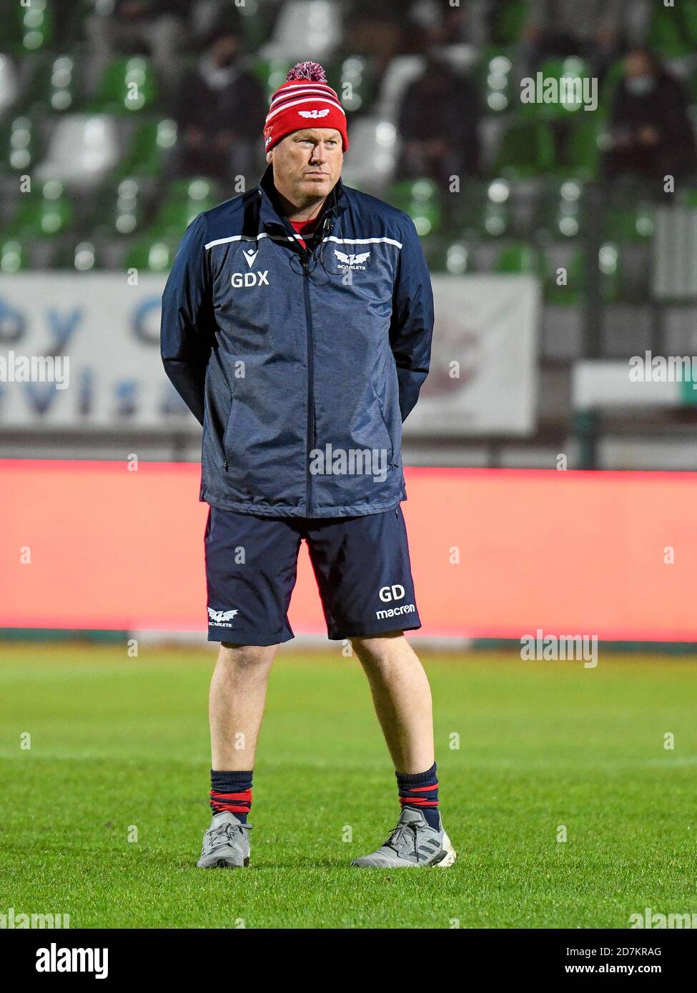 Stadio Comunale di Monigo, Treviso, Italien, 23 Oct 2020, Glenn Delaney (Head Coach Scarlets Rugby) während Benetton Treviso vs Scarlets Rugby, Rugby Guinness Pro 14 Spiel - Credit: LM/Ettore Griffoni/Alamy Live News Stockfoto