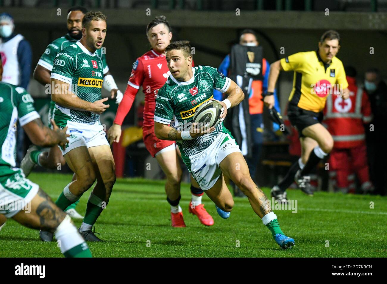 Stadio Comunale di Monigo, Treviso, Italien, 23 Oct 2020, Luca Sperandio (Treviso) während Benetton Treviso vs Scarlets Rugby, Rugby Guinness Pro 14 Spiel - Credit: LM/Ettore Griffoni/Alamy Live News Stockfoto