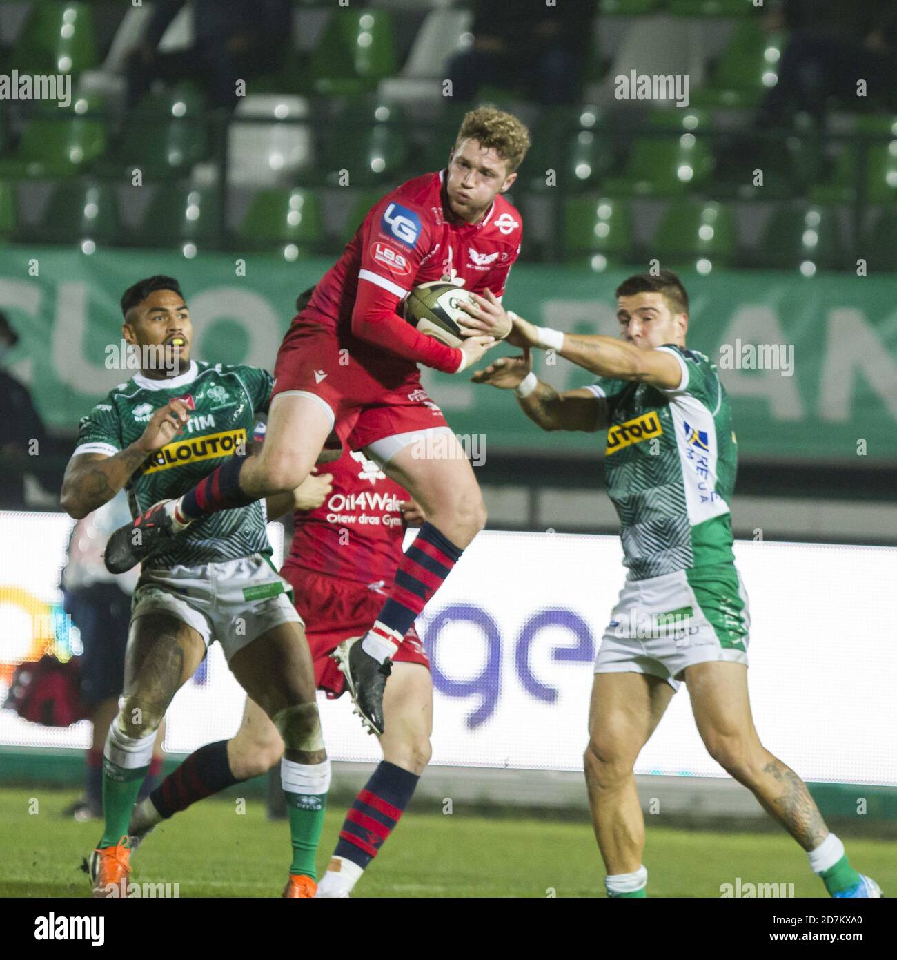 Stadio Monigo di Treviso, Treviso, Italien, 23 Oct 2020, Angus O'Brien (Scarlets) während Benetton Treviso vs Scarlets Rugby, Rugby Guinness Pro 14 Spiel - Credit: LM/Alfio Guarise/Alamy Live News Stockfoto