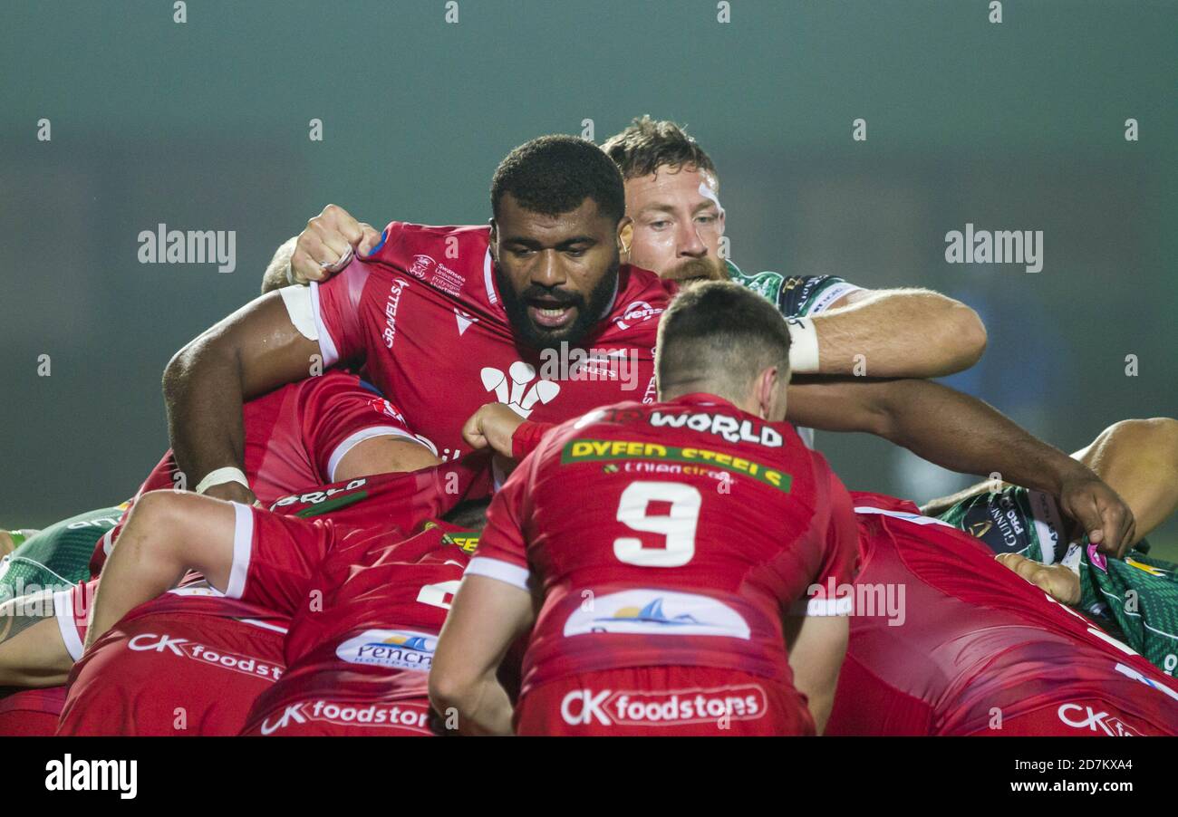 Stadio Monigo di Treviso, Treviso, Italien, 23 Oct 2020, Tevita Ratuva (Scarlets) während Benetton Treviso vs Scarlets Rugby, Rugby Guinness Pro 14 Spiel - Credit: LM/Alfio Guarise/Alamy Live News Stockfoto