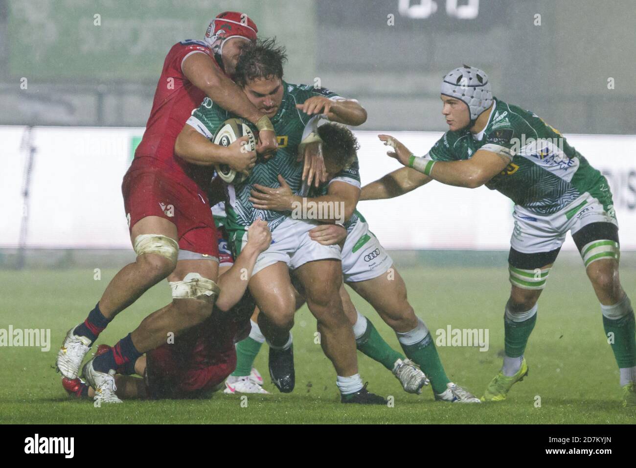 Stadio Monigo di Treviso, Treviso, Italien, 23 Oct 2020, Thomas Gallo (Benetton Treviso) während Benetton Treviso gegen Scarlets Rugby, Rugby Guinness Pro 14 Spiel - Credit: LM/Alfio Guarise/Alamy Live News Stockfoto